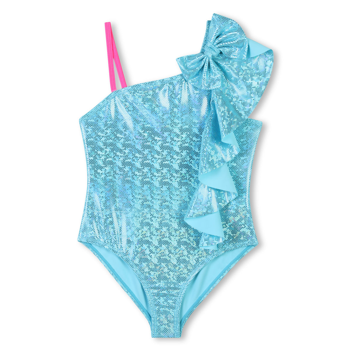 BILLIEBLUSH Girls Blue Dish Frill Swimming Costume