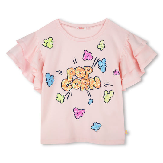 Girls Pink Popcorn T-Shirt