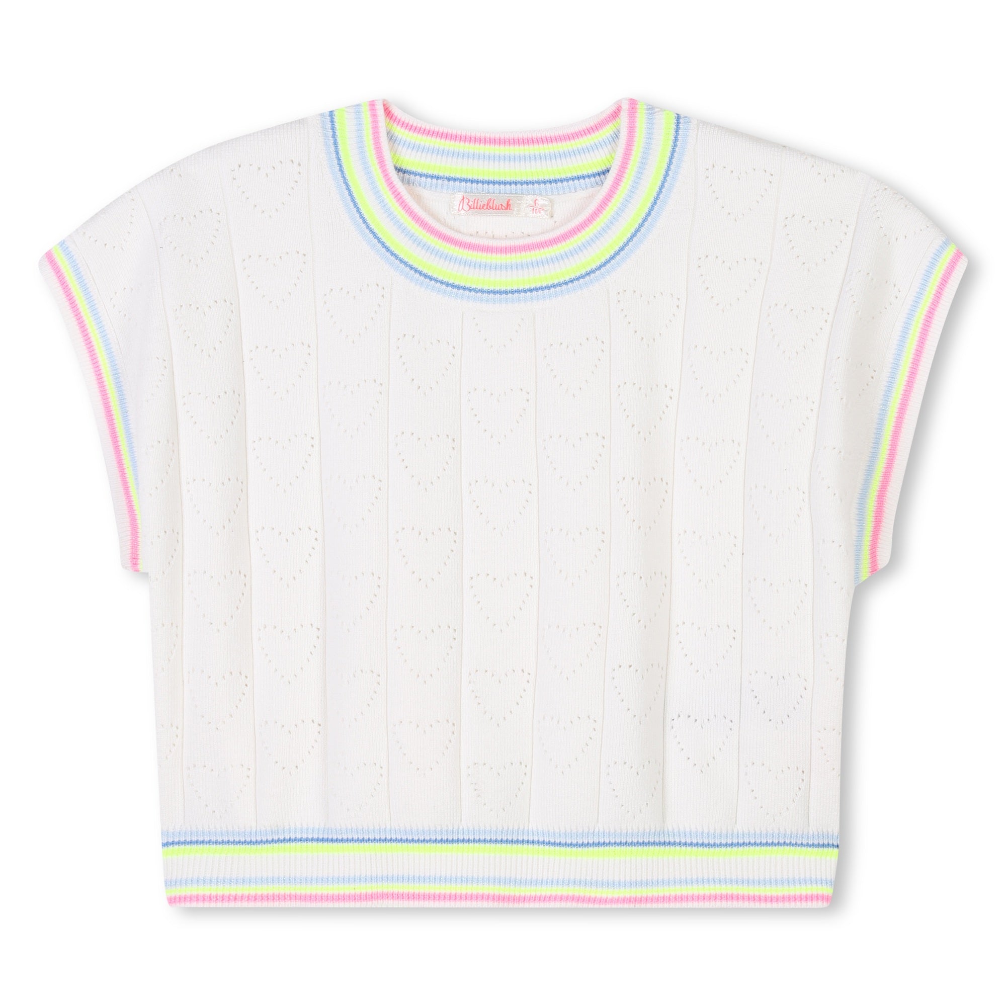 Billieblush Girls Ivory Short Sleeve Sweater