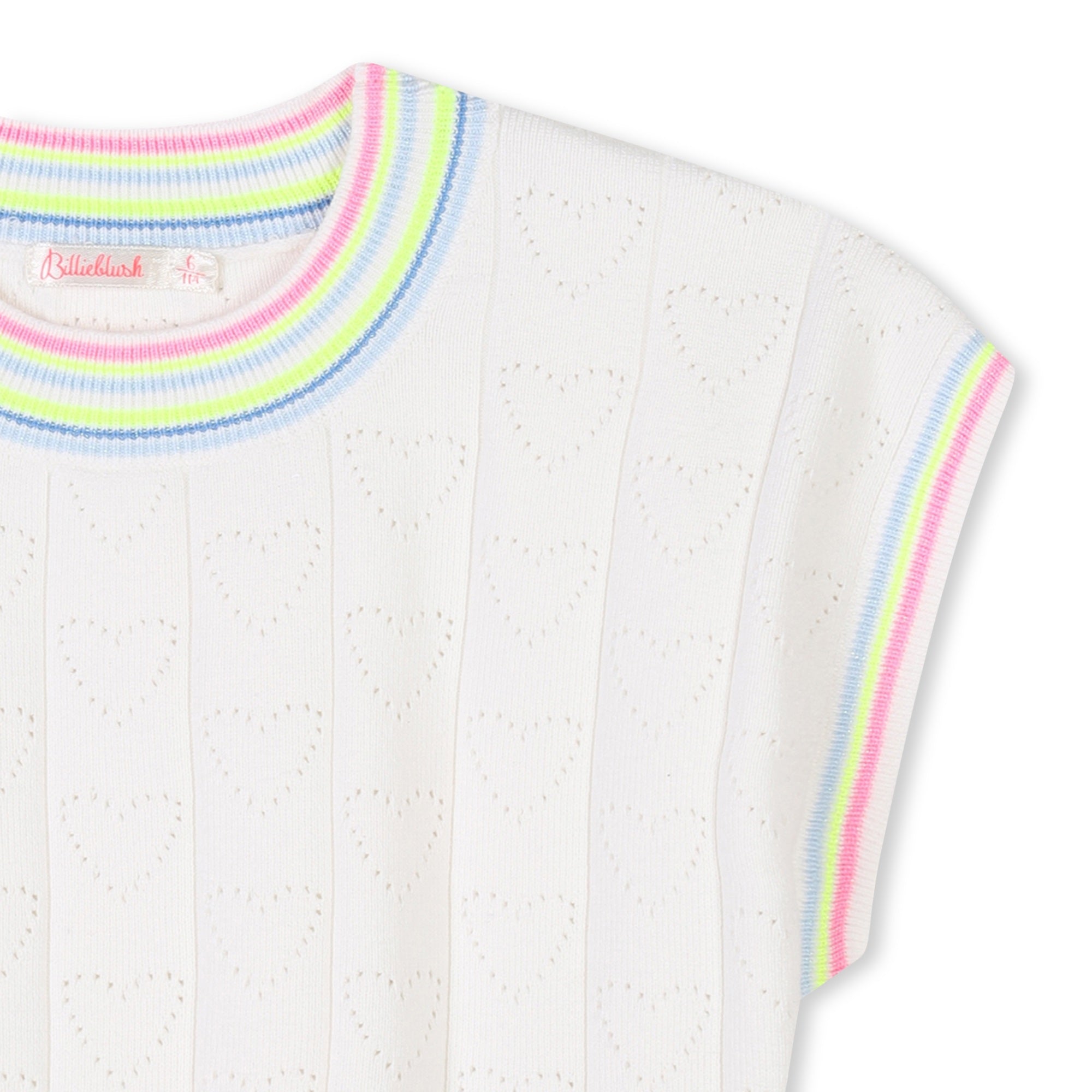 Billieblush Girls Ivory Short Sleeve Sweater