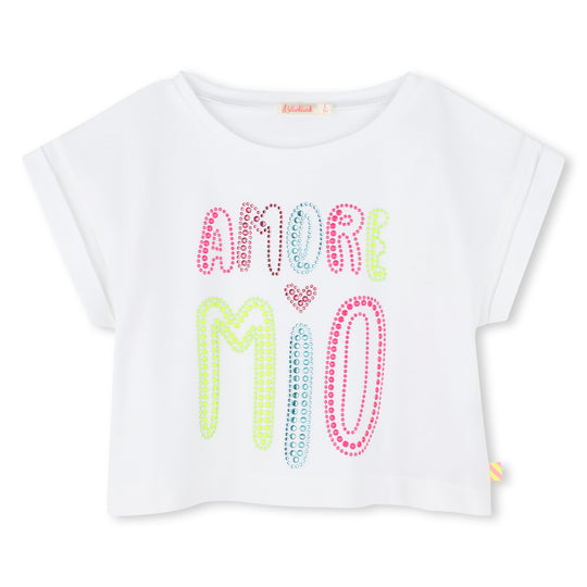 Girls White Sequin T-Shirt