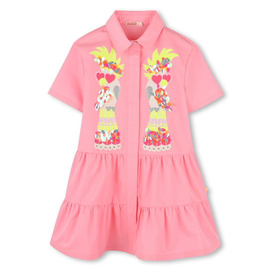 Girls Pink Parrot Dress