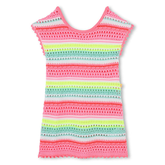Girls Multicoloured Crochet Dress