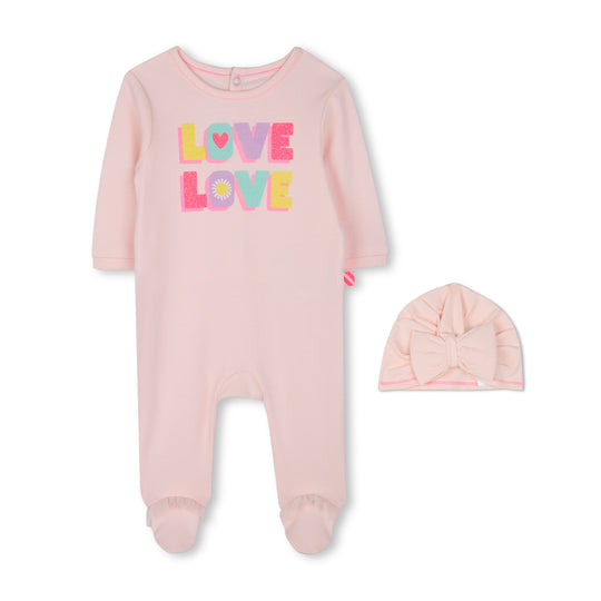 Baby Girls Pink Love Babygrow