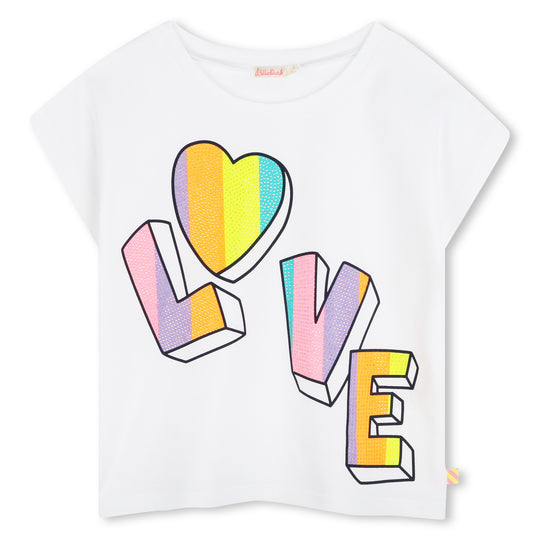 Girls White Love T-Shirt