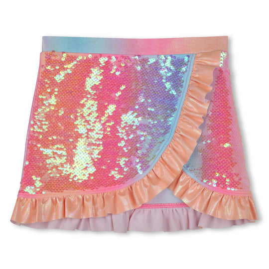 Girls Pink Sequin Beach Skirt