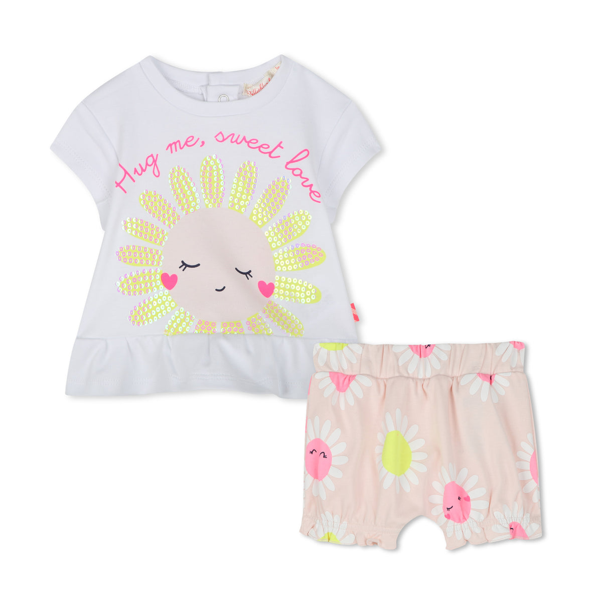 Baby Girls White Flower Short Set