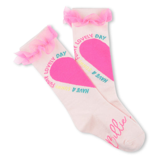 Girls Pink Heart Socks