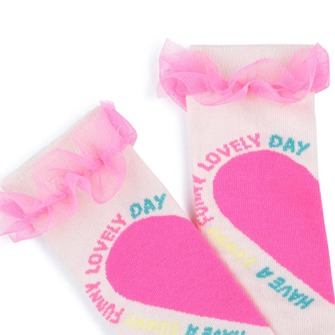 BILLIEBLUSH Girls Pink Heart Socks