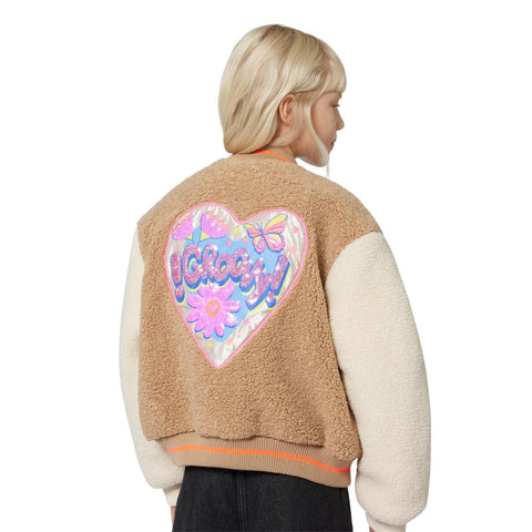 BILLIEBLUSH Girls Beige Bomber