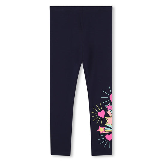 Girls Navy Star Leggings