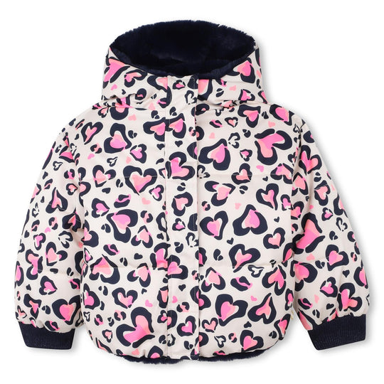 Girls Pink Heart Reversible Jacket