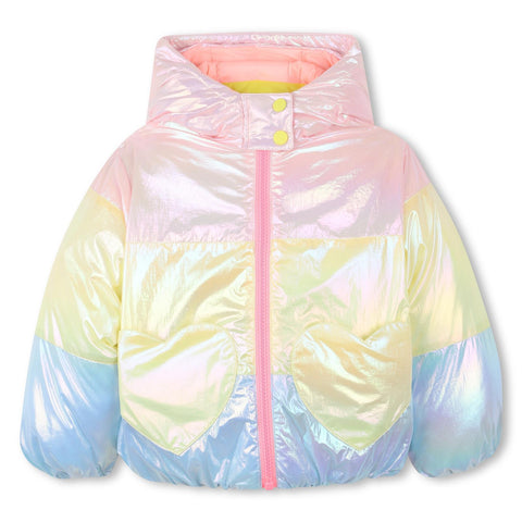 BILLIEBLUSH Girls Rainbow Puffer Jacket