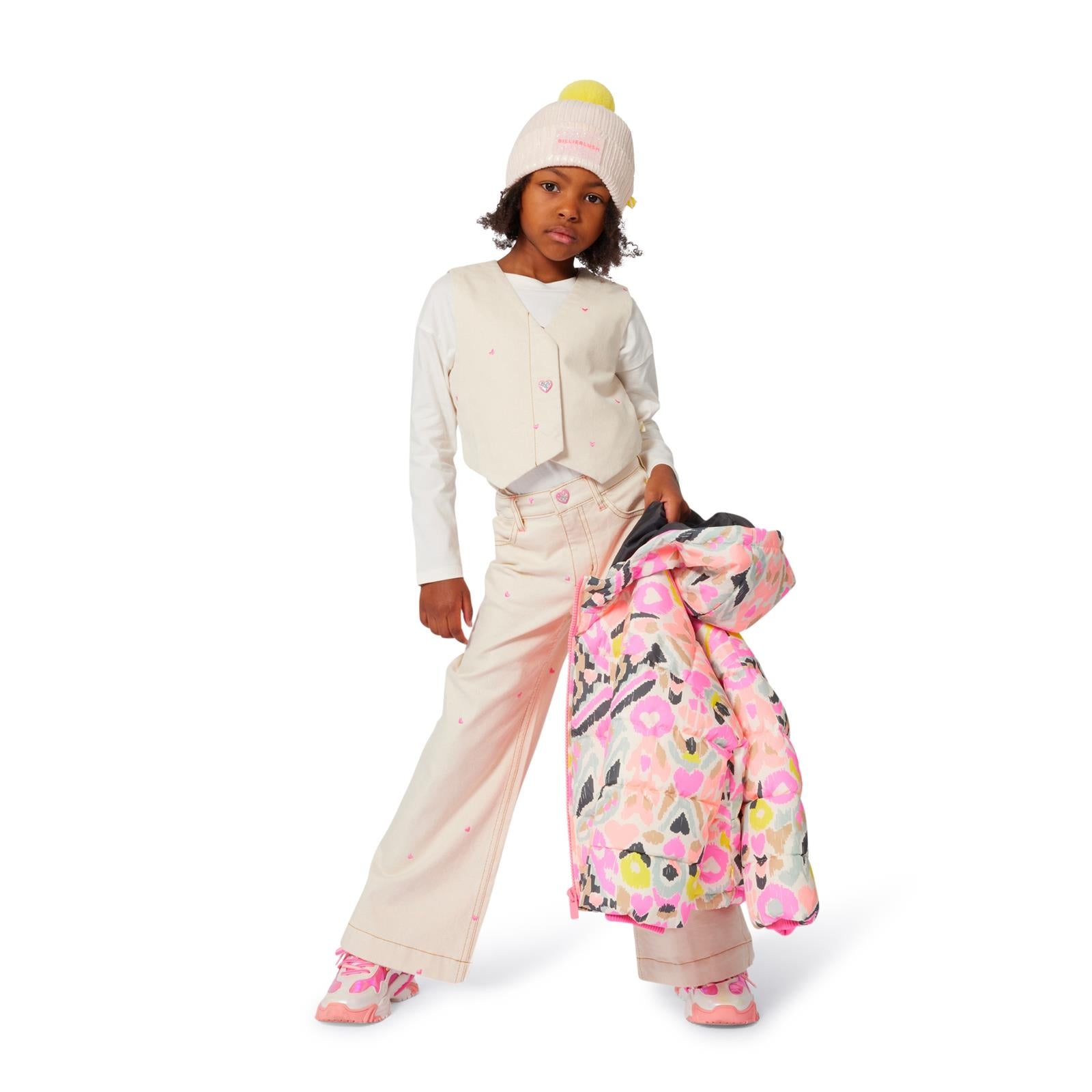 BILLIEBLUSH Girls Pink Puffer Jacket