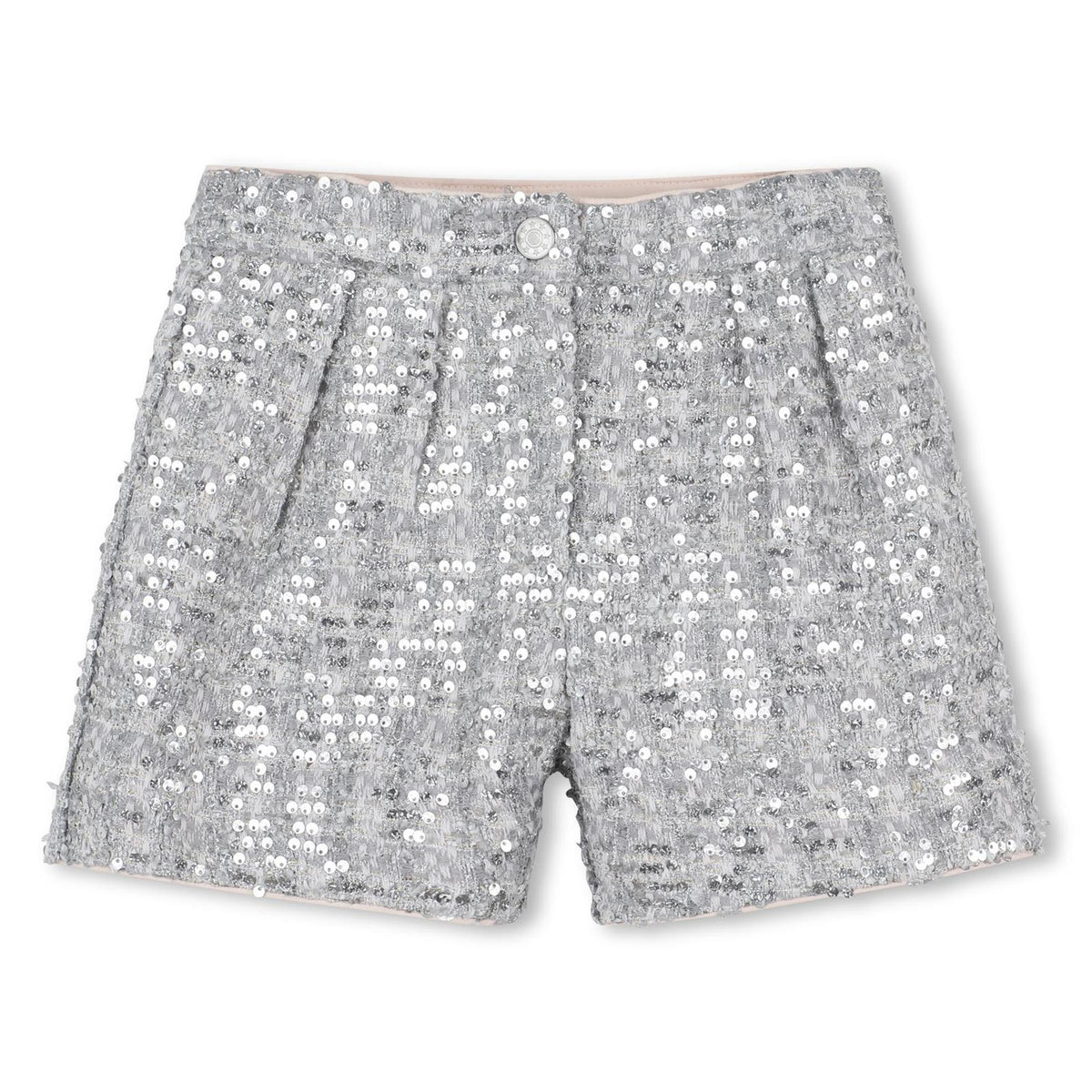 BILLIEBLUSH Girls Silver Sequin Short