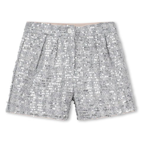 BILLIEBLUSH Girls Silver Sequin Short