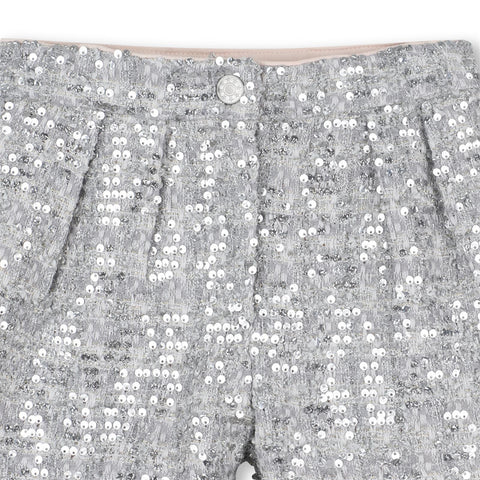 BILLIEBLUSH Girls Silver Sequin Short