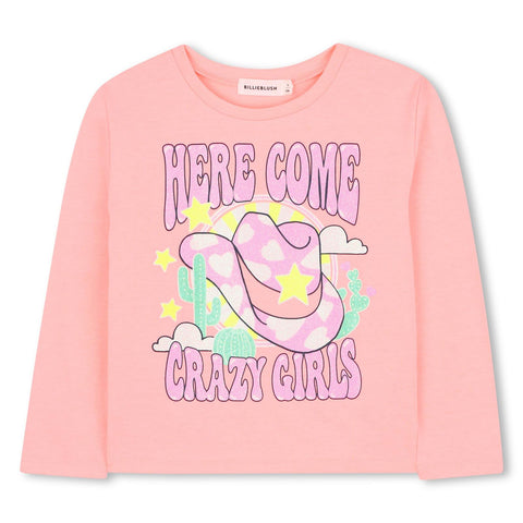 BILLIEBLUSH Girls Peach T-Shirt