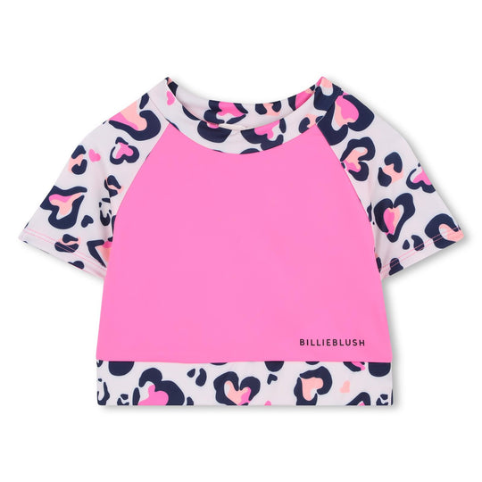 Girls Pink Heart Crop Top