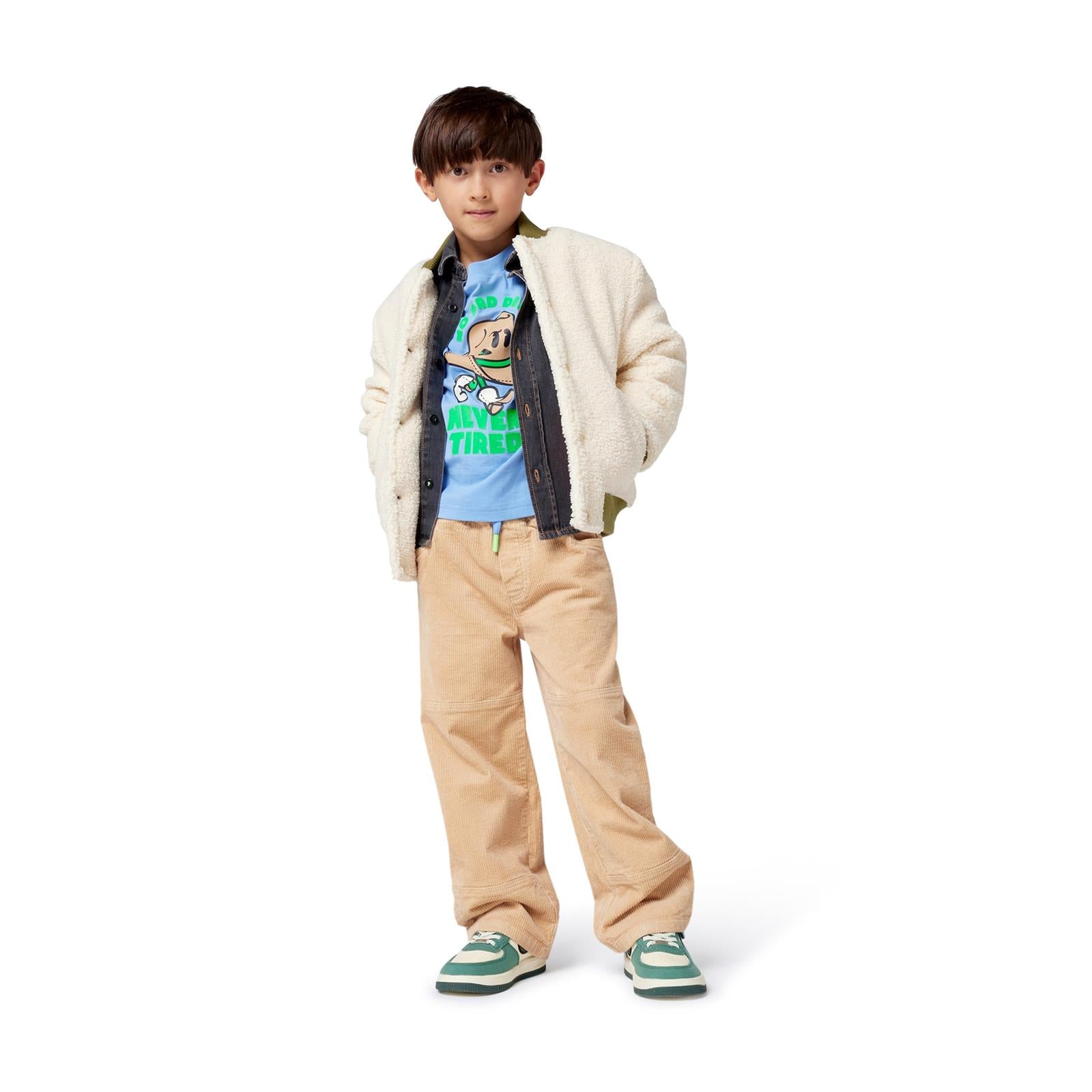 BILLIEBLUSH Boys Cream Faux Shearling Jacket