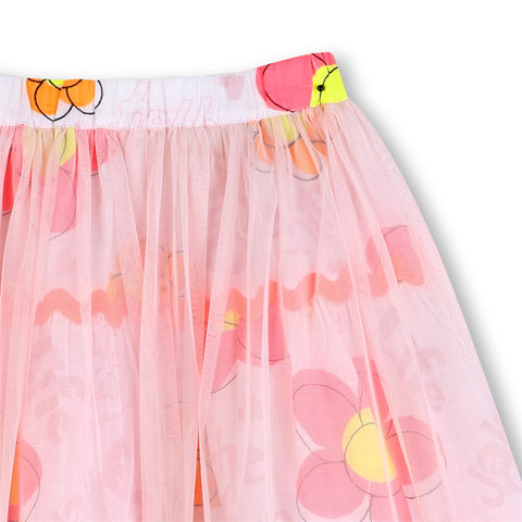 Billieblush Girls Pink Flower Tulle Skirt
