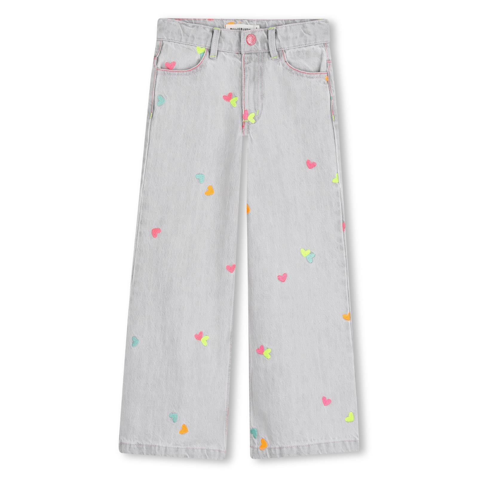 Billieblush Girls Grey Denim Heart Jeans