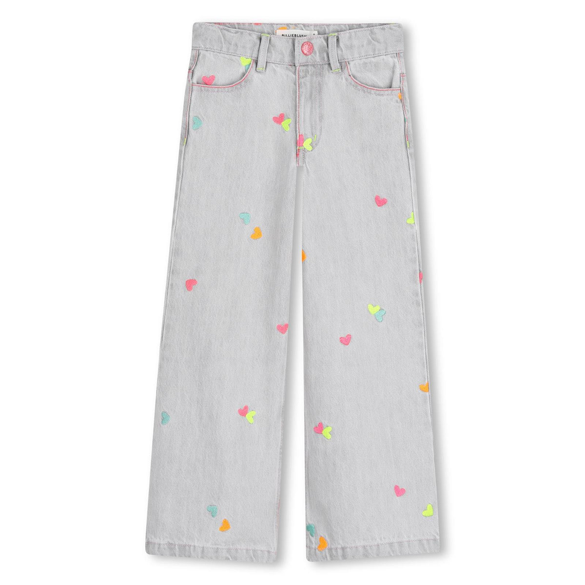 Billieblush Girls Grey Denim Heart Jeans