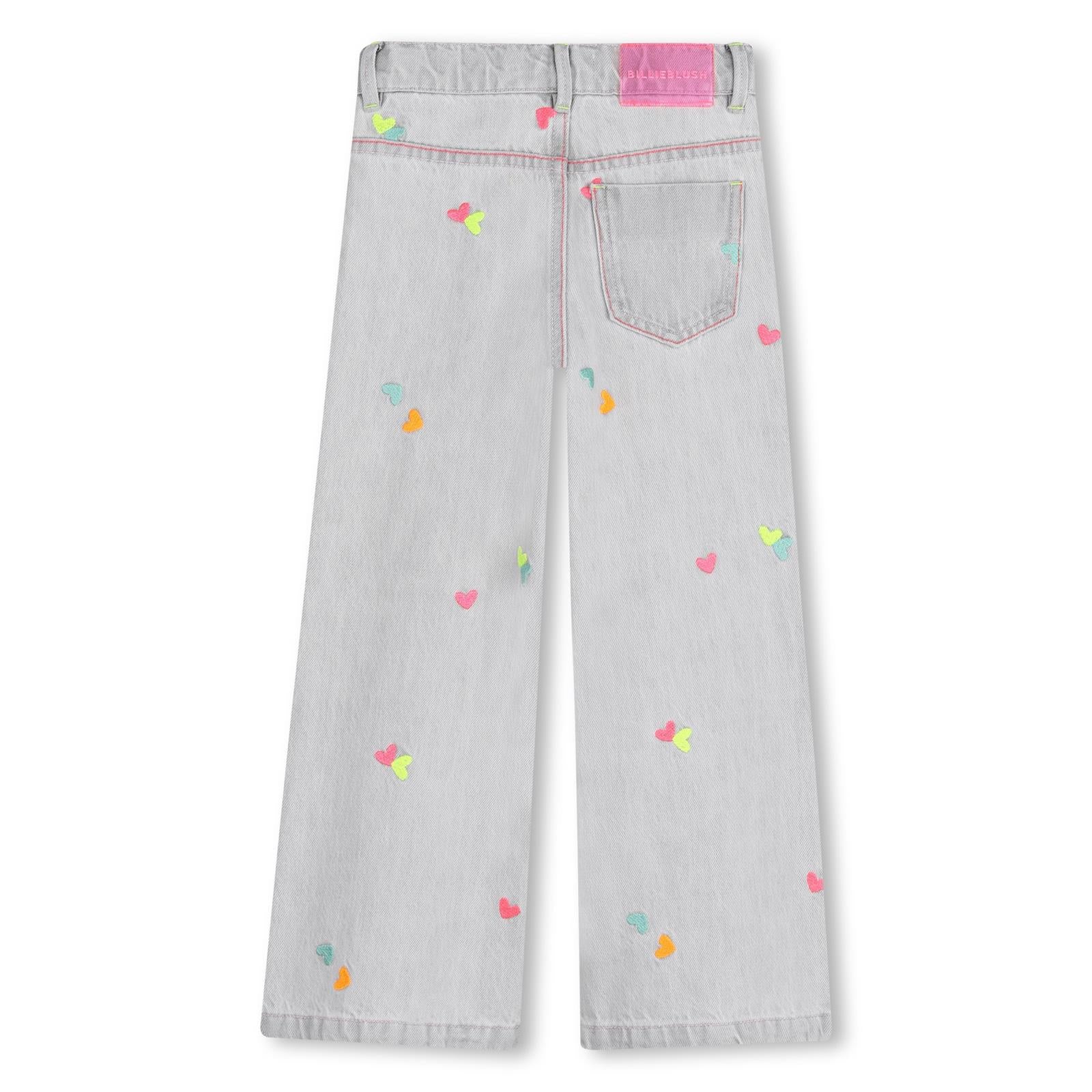 Billieblush Girls Grey Denim Heart Jeans