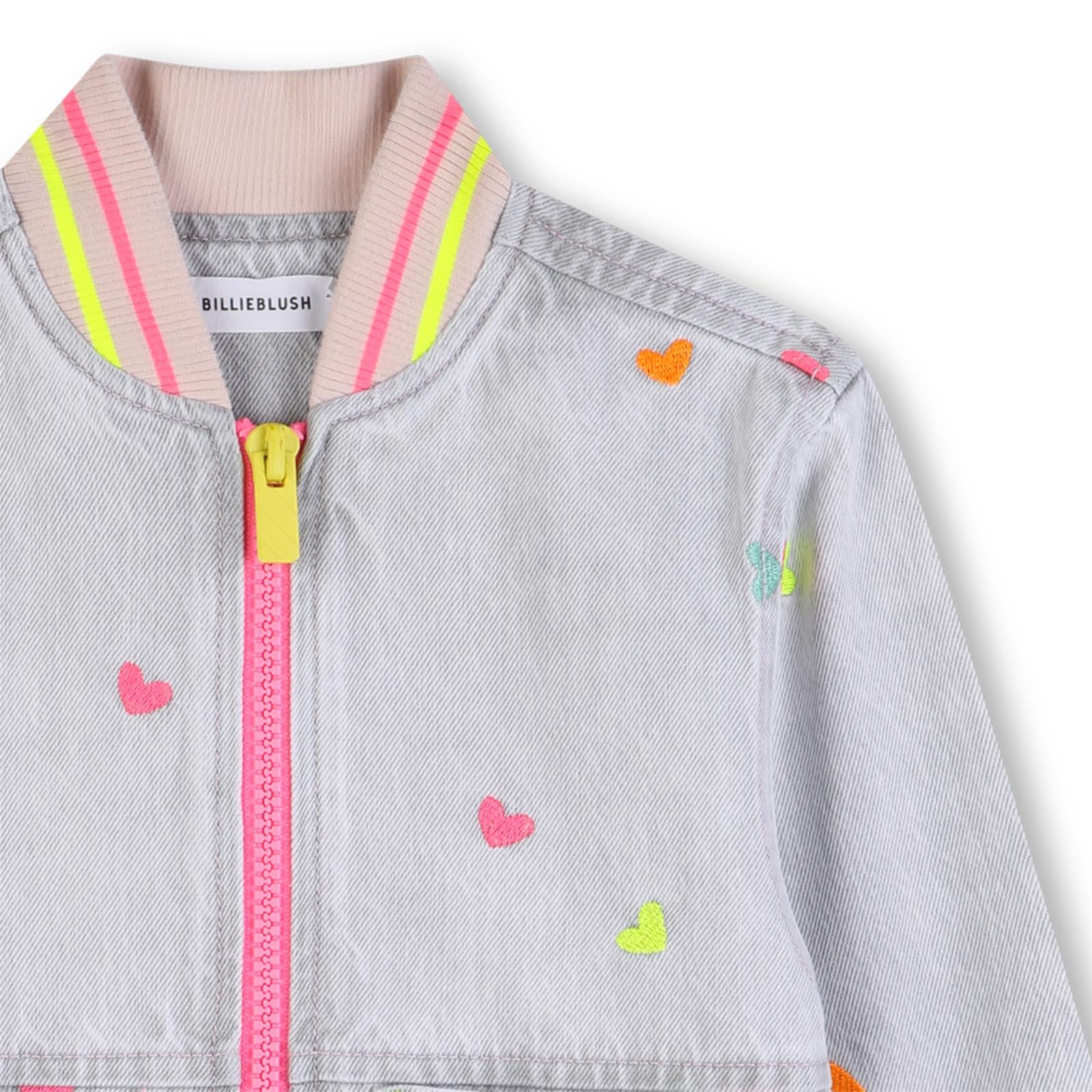 Billieblush Girls Grey Denim Heart Jacket
