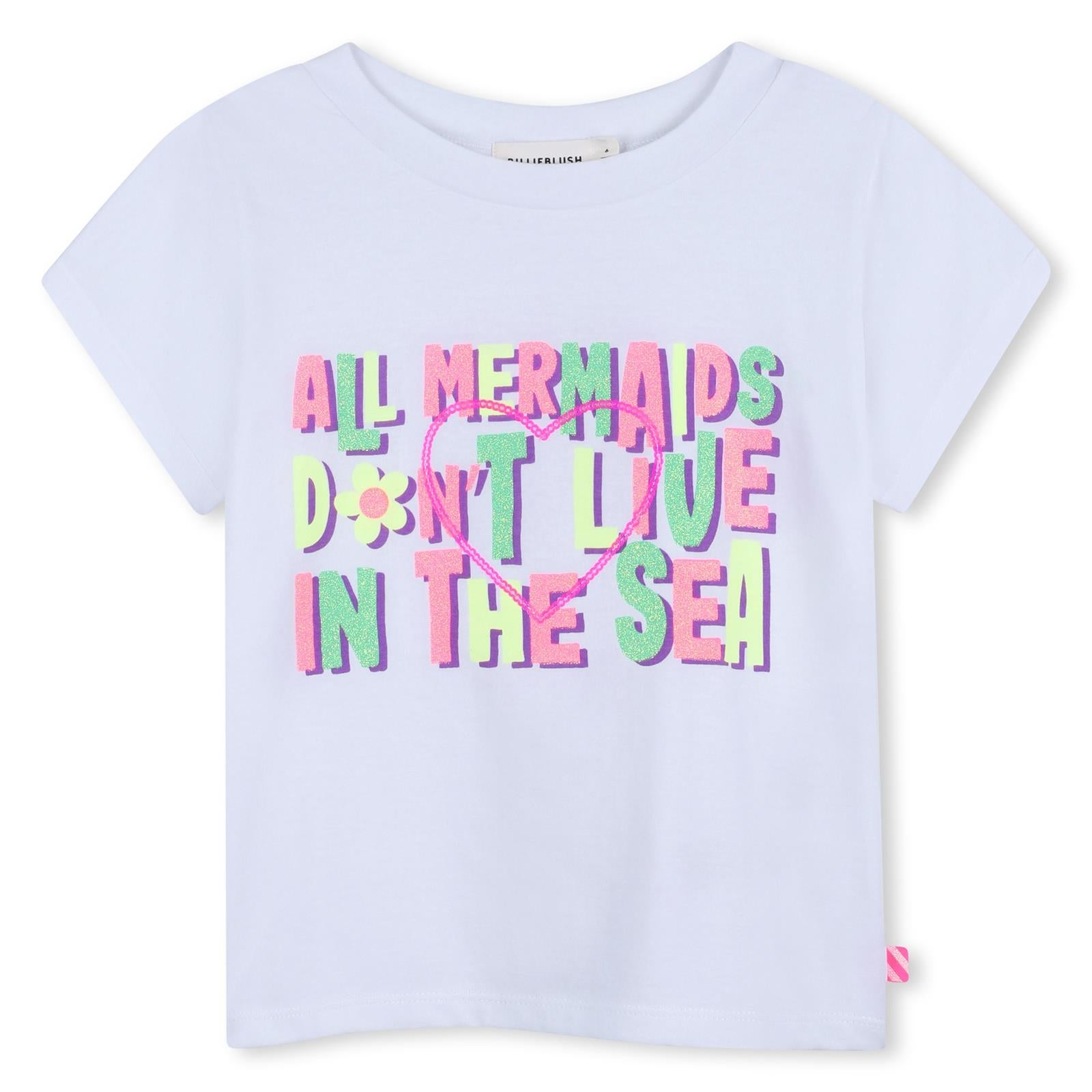 Billieblush Girls White Mermaid T-Shirt