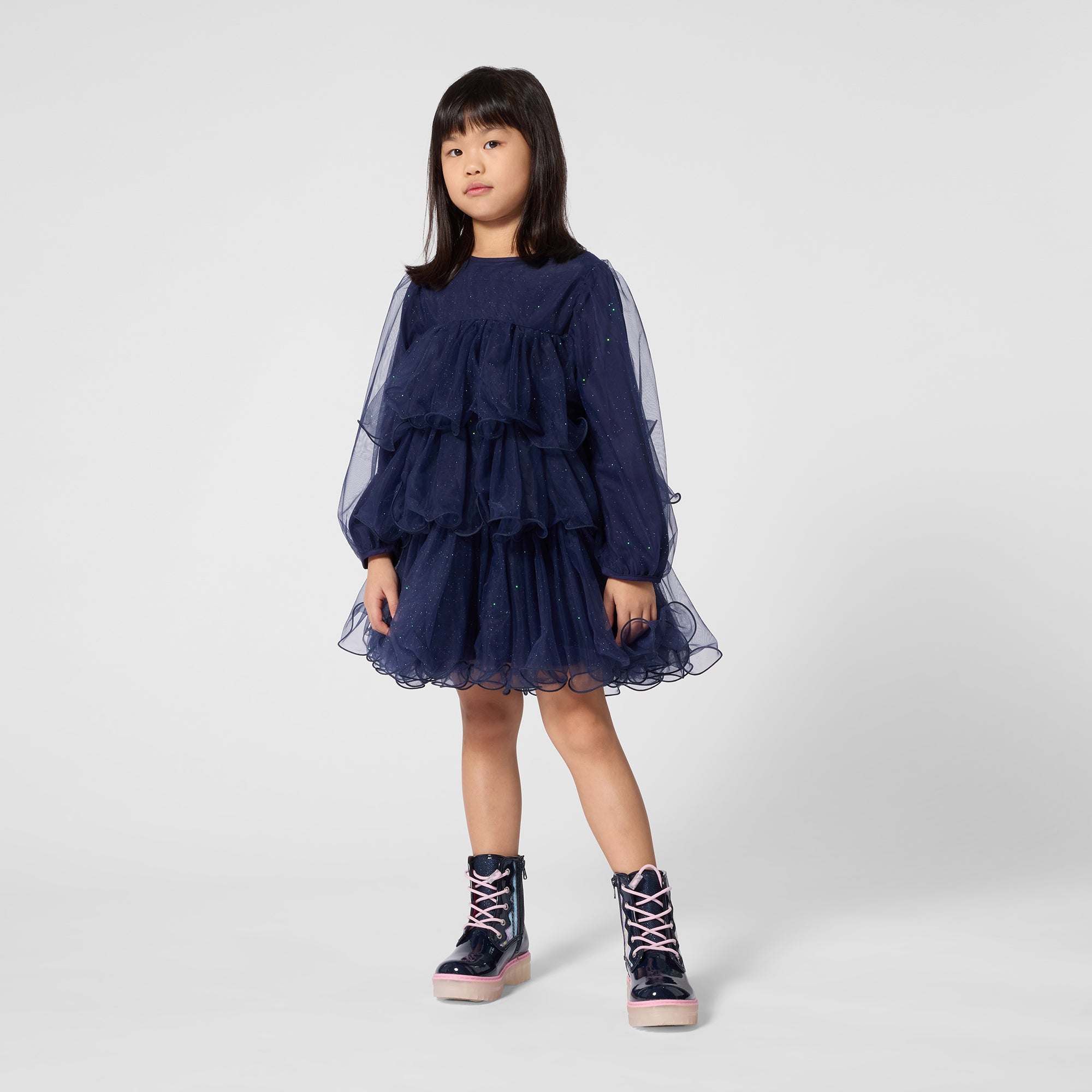 BILLIEBLUSH Girls Navy Tulle Dress