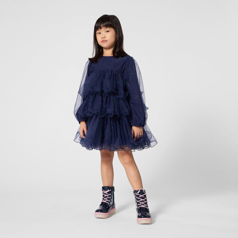 BILLIEBLUSH Girls Navy Tulle Dress