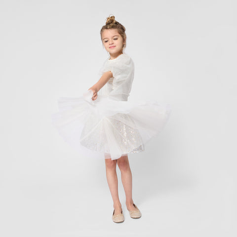 BILLIEBLUSH Girls Lame Silver Ceremony Dress