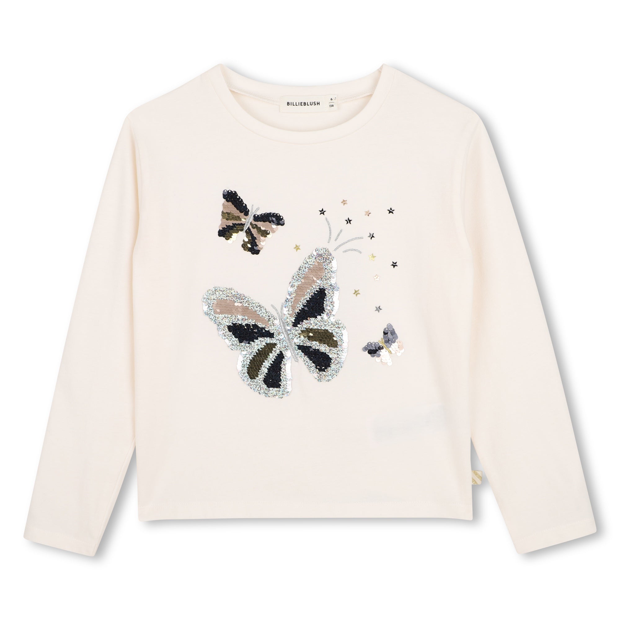 BILLIEBLUSH Girls Ivory Butterfly T-Shirt