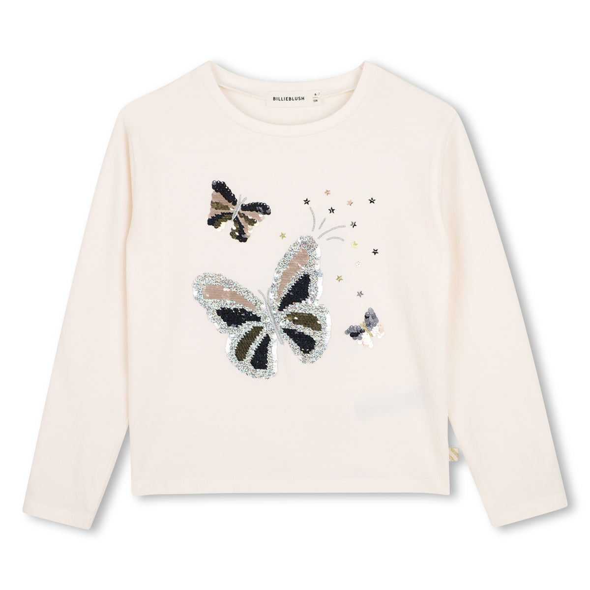 BILLIEBLUSH Girls Ivory Butterfly T-Shirt