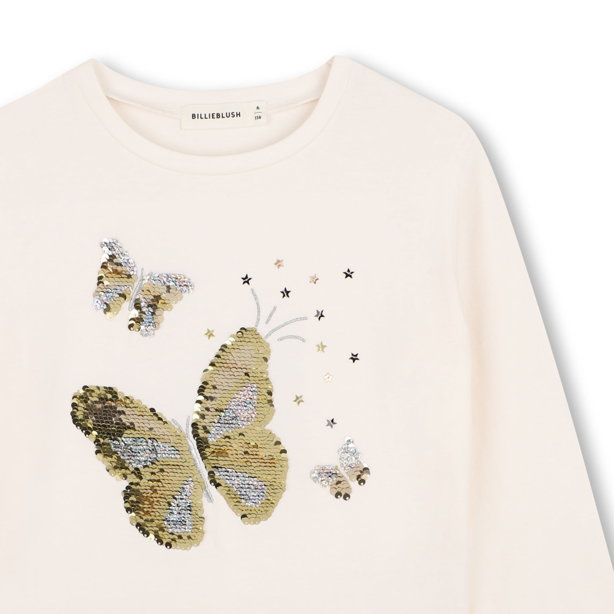BILLIEBLUSH Girls Ivory Butterfly T-Shirt