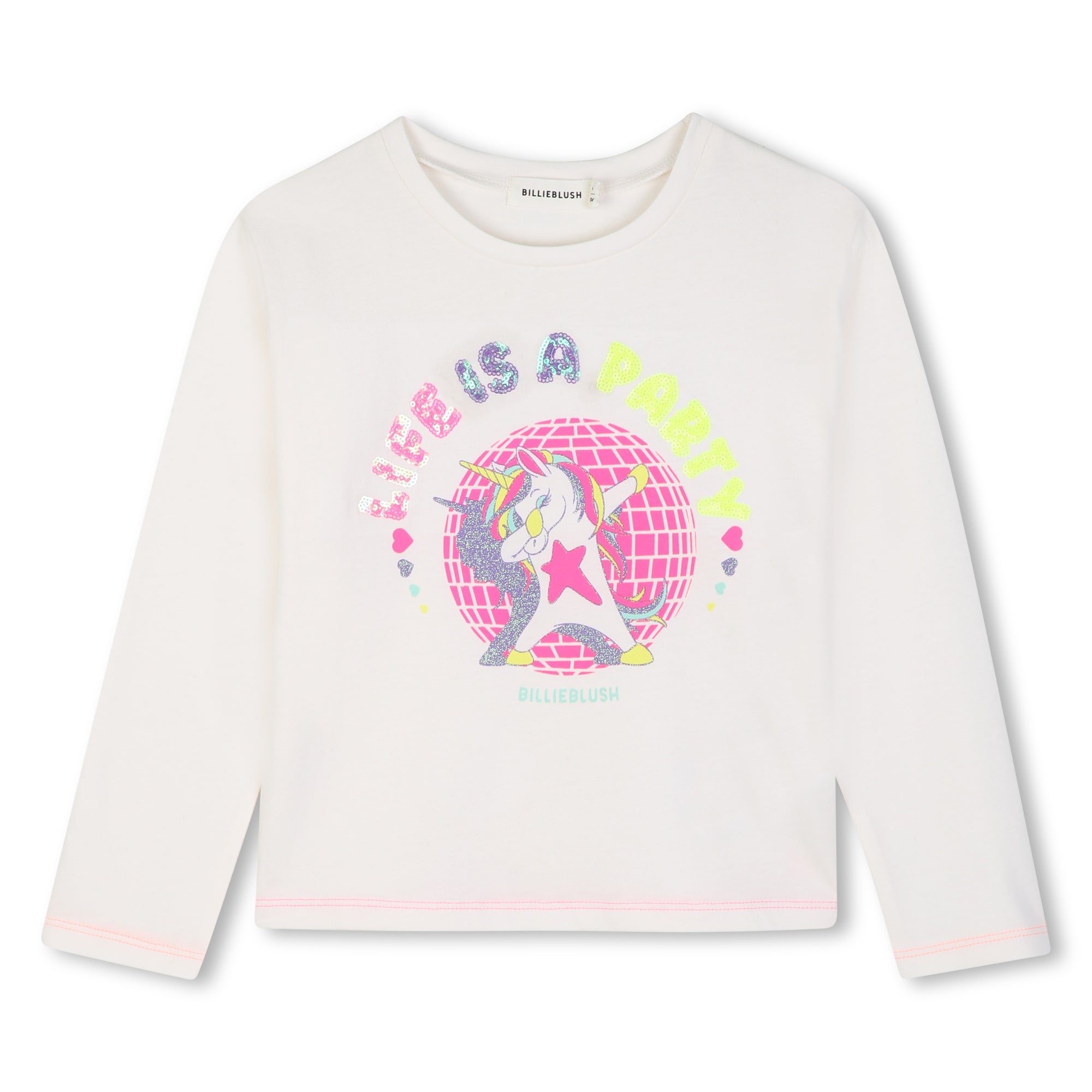 BILLIEBLUSH Girls Ivory Unicorn T-Shirt