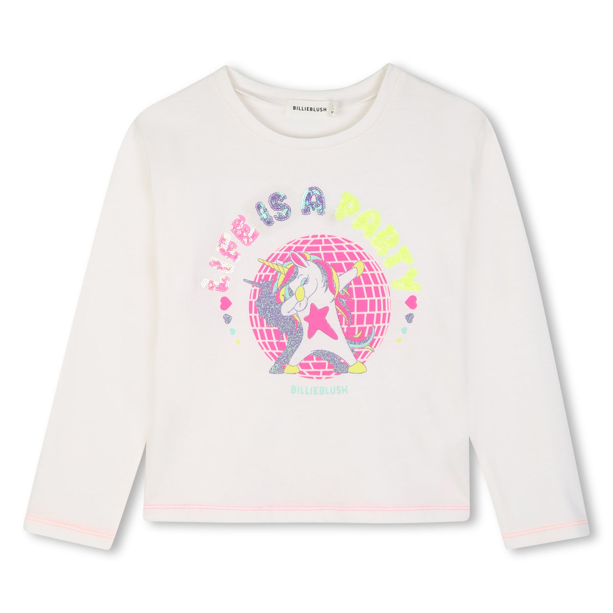 BILLIEBLUSH Girls Ivory Unicorn T-Shirt