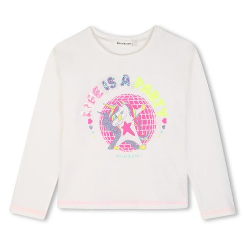 BILLIEBLUSH Girls Ivory Unicorn T-Shirt