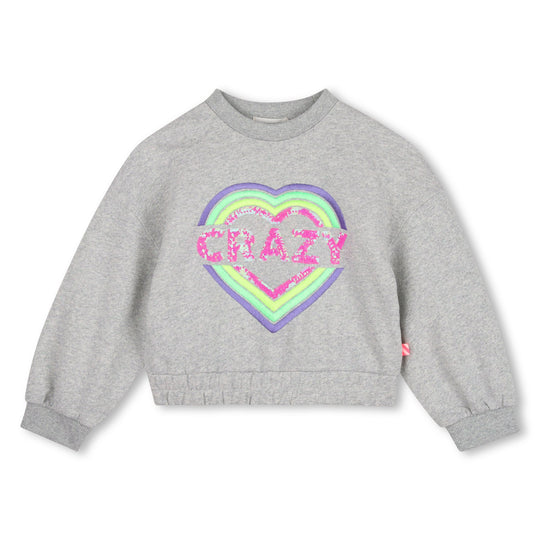 Girls Grey Crazy Sweatshirt