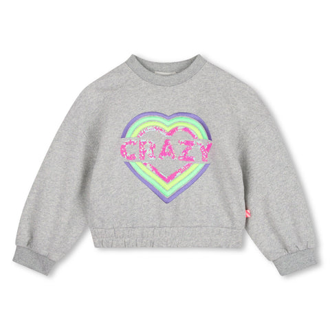 BILLIEBLUSH Girls Grey Crazy Sweatshirt