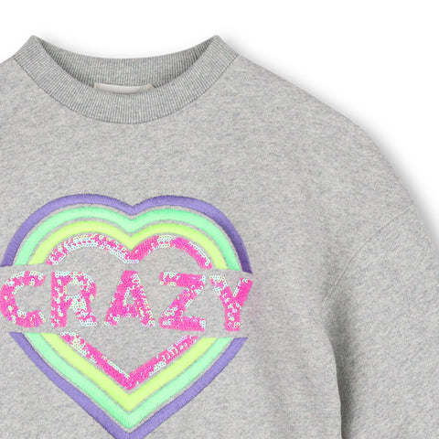 BILLIEBLUSH Girls Grey Crazy Sweatshirt