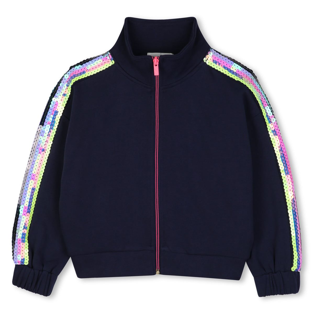 BILLIEBLUSH Girls Navy Sequin Zip Up Hoodie
