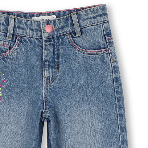 BILLIEBLUSH Girls Heart Denim Jeans
