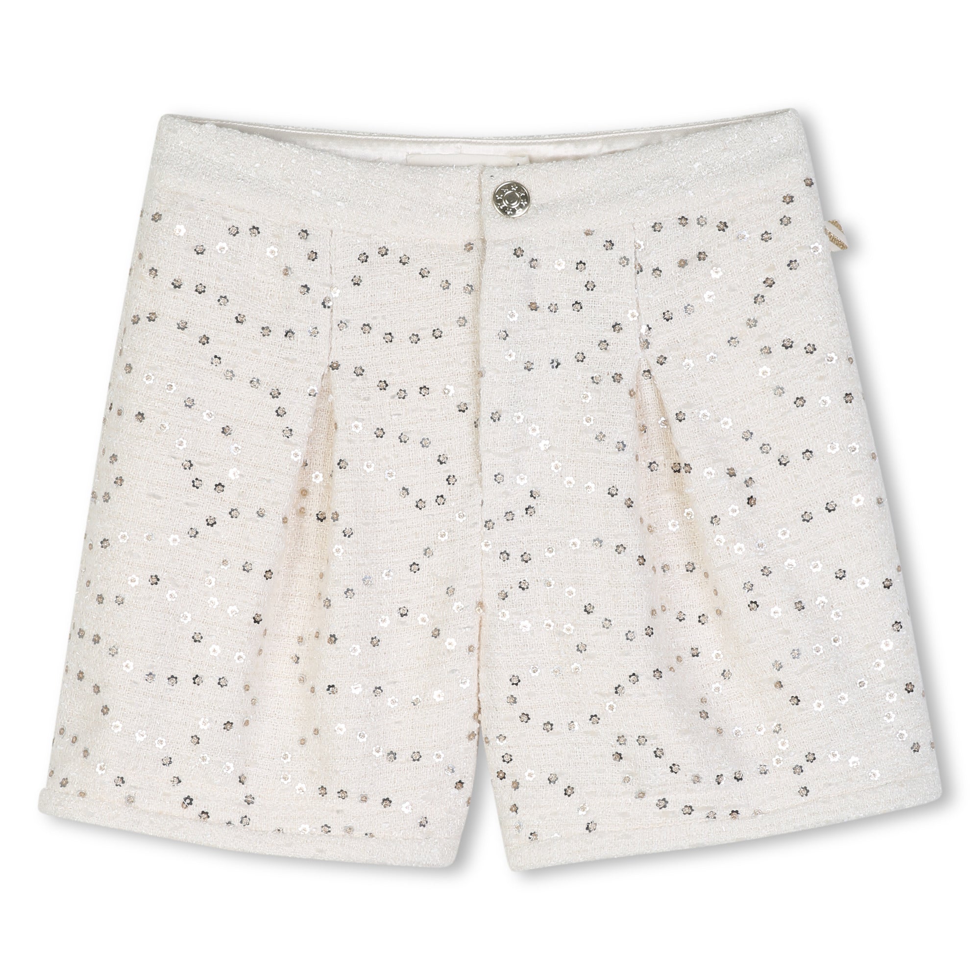 BILLIEBLUSH Girls Ivory Sequin Short