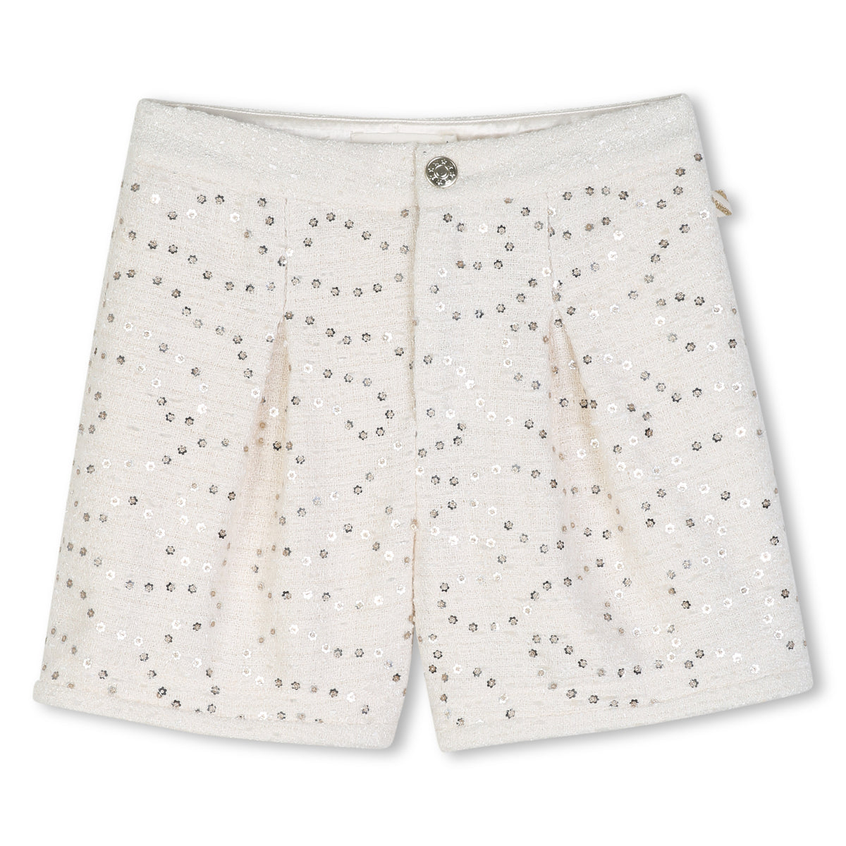 BILLIEBLUSH Girls Ivory Sequin Short