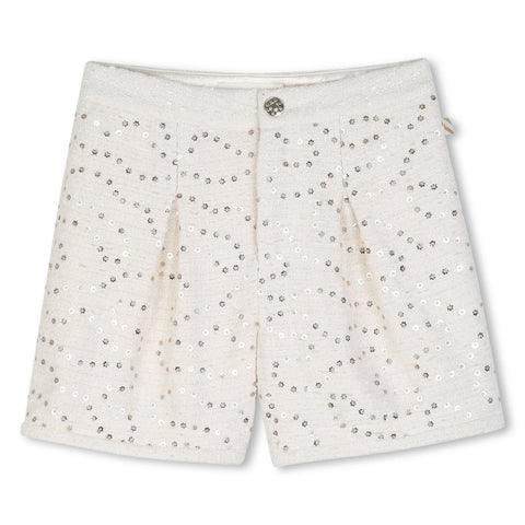 BILLIEBLUSH Girls Ivory Sequin Short