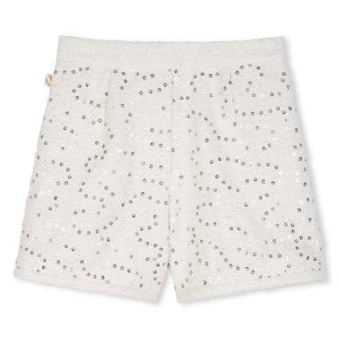 BILLIEBLUSH Girls Ivory Sequin Short