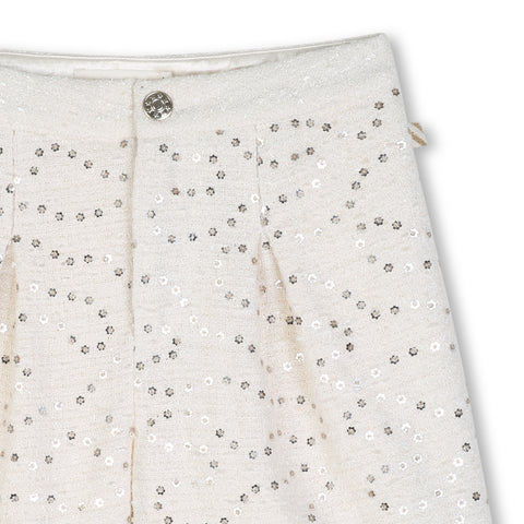 BILLIEBLUSH Girls Ivory Sequin Short