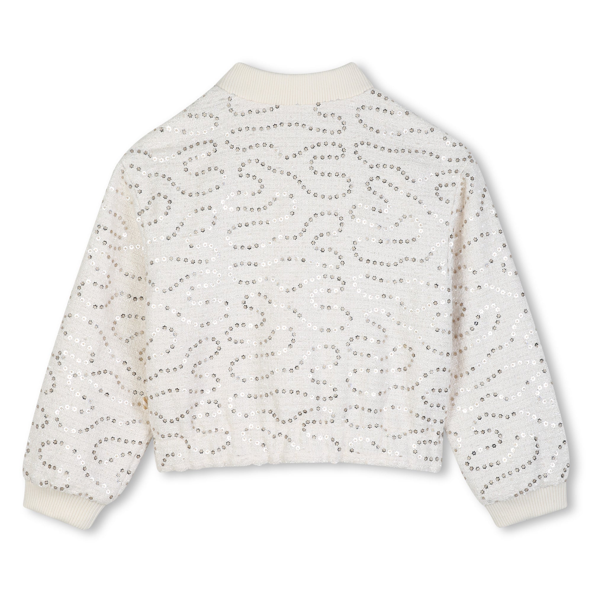 BILLIEBLUSH Girls Ivory Sequin Jacket